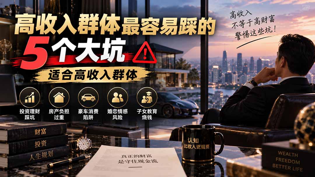 付费文章：高收入群体最容易踩的5个大坑，适合高收入群体-副业网