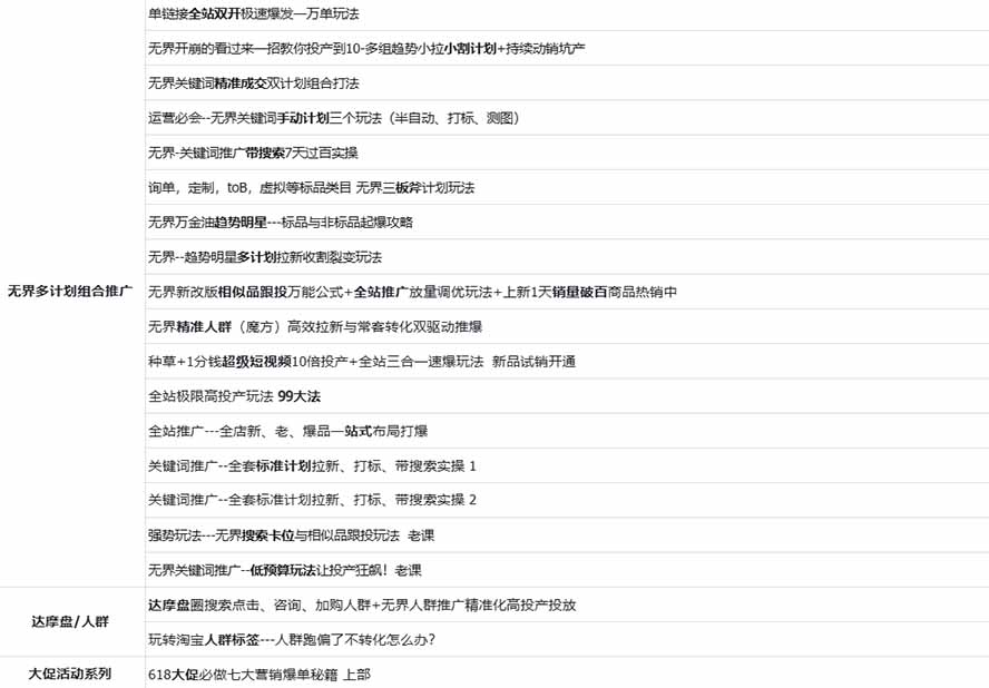 图片[4]-2026淘天开单秘籍PRO实战陪跑课程：全套落地运营玩法，一站式解决淘宝流量低、不出单难题(更新260906-副业网