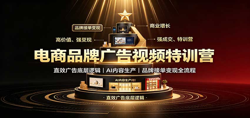 电商品牌广告视频特训：直效广告底层逻辑，AI内容生产，品牌接单变现全流程-副业网