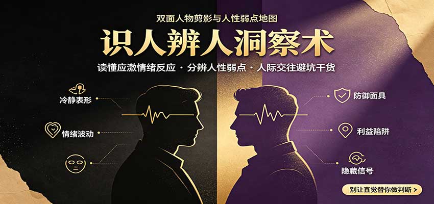 识人辨人终极心法：读懂应激情绪反应，分辨人性弱点，人际交往避坑干货-副业网