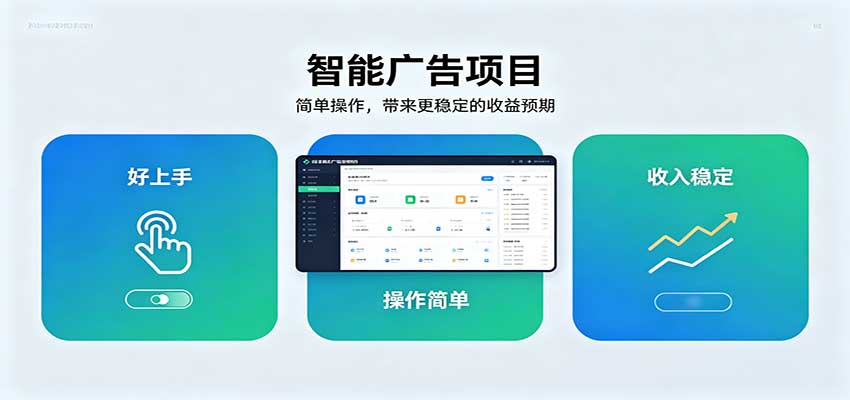 智能广告挂机项目，操作简单上手快，收益稳定可持续。稳定日入300+-副业网