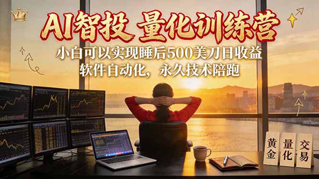 AI智投EA量化训练营【第三期】，多策略智投+防爆技术+趋势分析 ，轻松上手，矩阵放大，长期稳定。-副业网