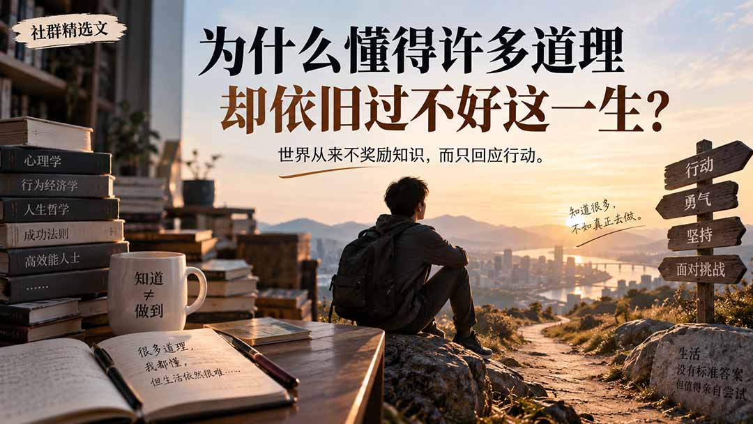 社群精选文:为什么懂得许多道理却依旧过不好这一生?-副业网