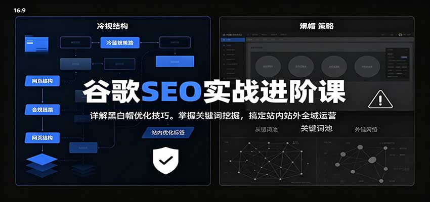 2026谷歌SEO实战进阶课:详解黑白帽优化技巧,掌握关键词挖掘,搞定站内站外全域运营-副业网