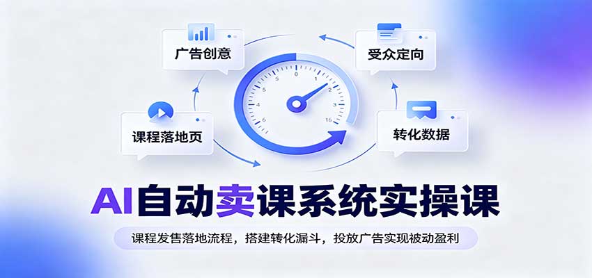 AI自动卖课系统实操课：课程发售落地流程，搭建转化漏斗，投放广告实现被动盈利-副业网