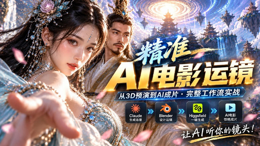 AI视频终于能精准运镜了！Claude+Blender+Higgsfield免费插件实测-副业网