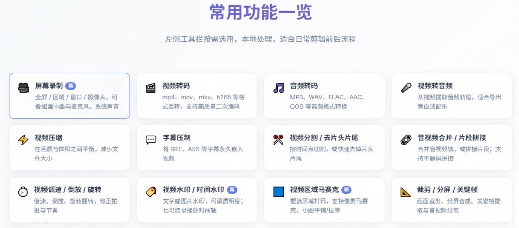 图片[3]-超强本地工具箱来了！内置屏幕录制、音视频切割合并、视频压缩提取等，永久免费蝌蚪视频转换大师-副业网