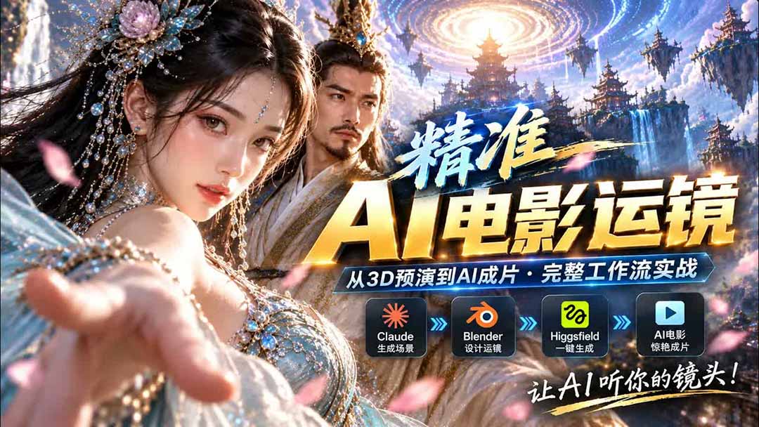 AI视频终于能精准运镜了！Claude + Blender + Higgsfield 免费插件实测-副业网