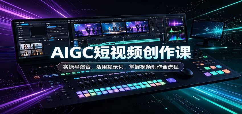 AIGC短视频创作课：实操导演台，活用提示词，掌握视频制作全流程-副业网