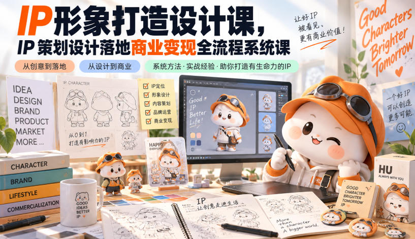IP形象打造设计课，IP策划设计落地商业变现全流程系统课-副业网