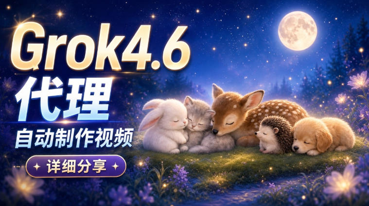 Grok 4.6代理自动制作视频！从提示词到成片全流程详细分享｜AI Agent实操分享-副业网