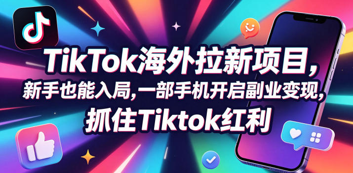 【无水印】Tc联盟TikTok海外拉新项目，新手也能入局，一部手机开启副业变现，抓住Tiktok红利(更新0927)-副业网