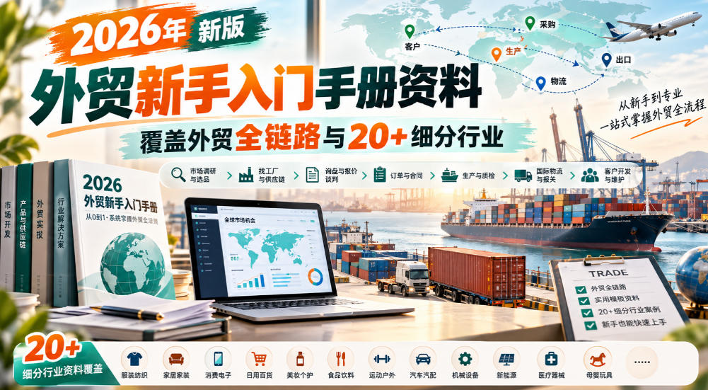 2026年新版外贸新手入门手册资料，覆盖外贸全链路与20+细分行业-副业网