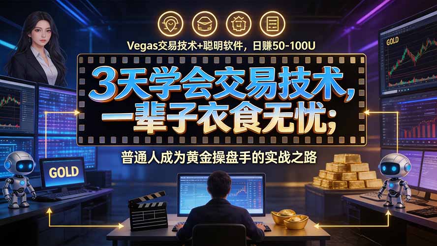 3天学会做交易，普通人快速成为操盘手” Vegas交易系统+聪明软件 ， 日赚50-1000U， 长期稳定，小白轻松上手-副业网