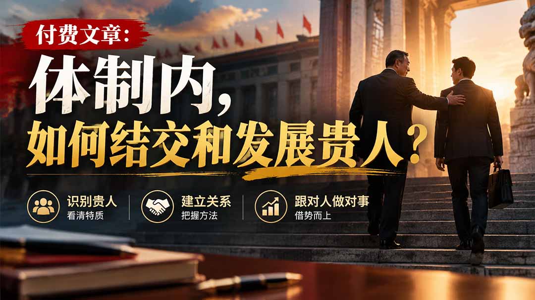 【无水印】付费文章：体制内，如何结交和发展贵人?-副业网