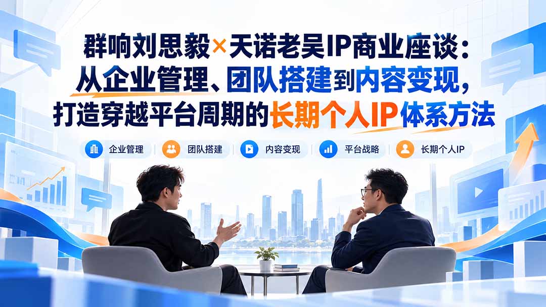 图片[2]-群响刘思毅×天诺老吴IP商业座谈：从企业管理、团队搭建到内容变现，打造穿越平台周期的长期个人IP体系方法-副业网