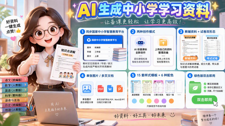 孩子的教辅别再乱买了：同步国家中小学智慧平台，AI一键生成图文教辅和试卷-副业网