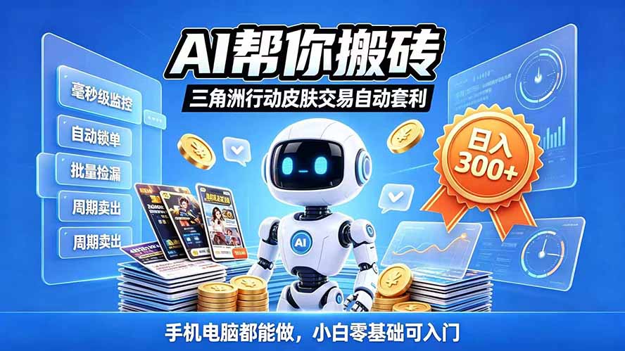 三角洲搬砖独家捡漏套利玩法 0封号单机日产300＋小白轻松上手-副业网