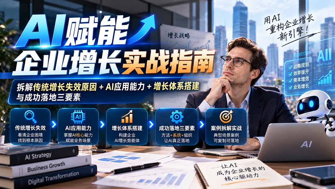 【无水印】AI赋能企业增长实战指南：拆解传统增长失效原因+AI应用能力+增长体系搭建与成功落地三要素-副业网
