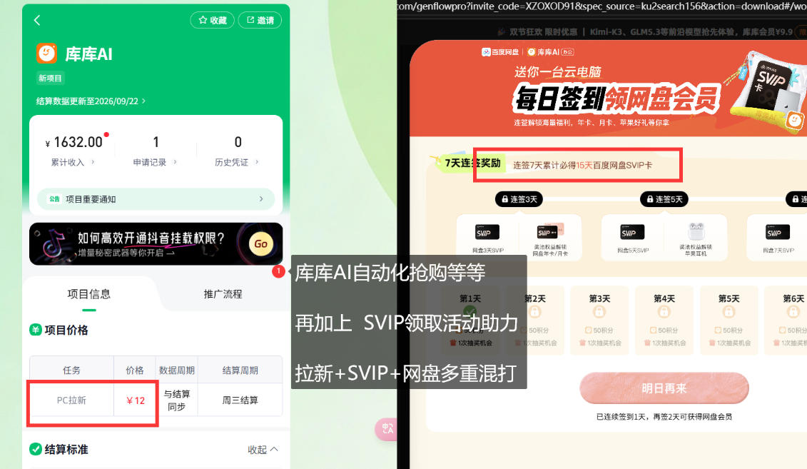图片[2]-库库AI+度娘SVIP双料白嫖：一套混合拉新玩法全拆解-副业网