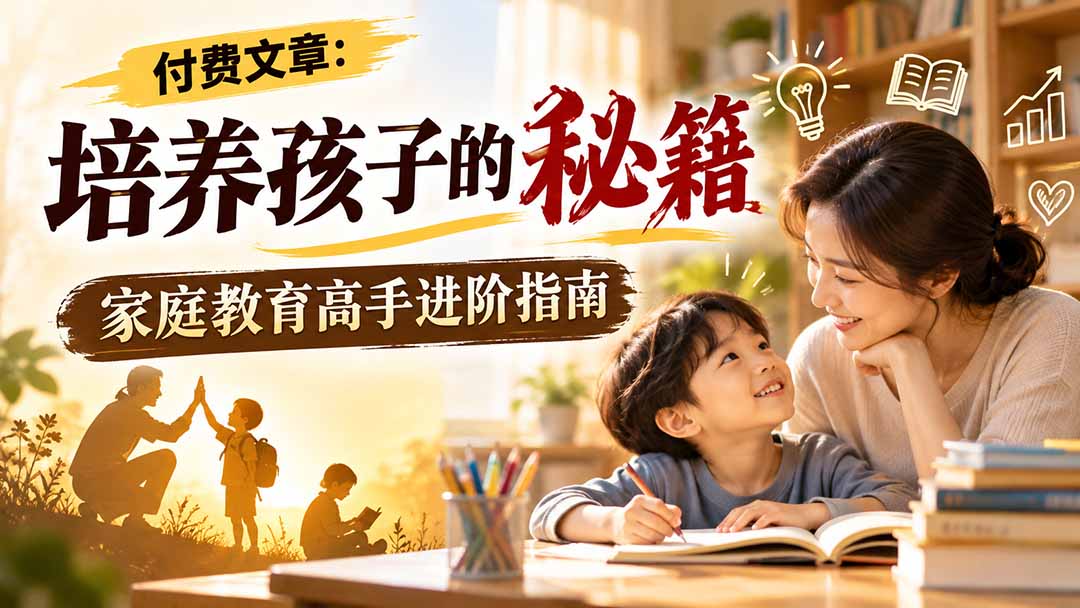 付费文章：培养孩子的秘籍，家庭教育高手进阶指南-副业网