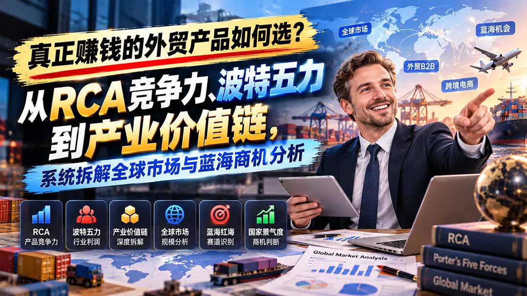 图片[2]-真正赚钱的外贸B2B产品如何选？从RCA竞争力、波特五力到产业价值链，系统拆解全球市场与蓝海商机分析-副业网