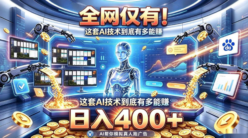全网仅有！这套AI技术到底有多能賺，日入400+，无需人工干预，实现真正被动变现【揭秘】-副业网