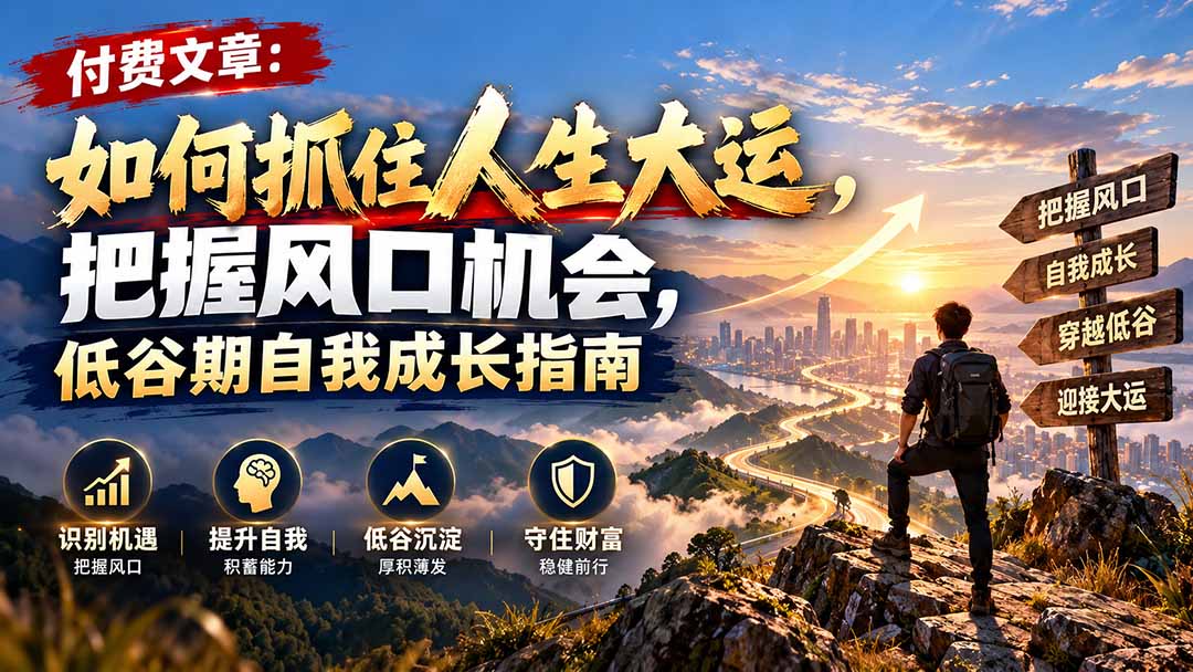 图片[2]-付费文章：如何抓住人生大运，把握风口机会，低谷期自我成长指南-副业网