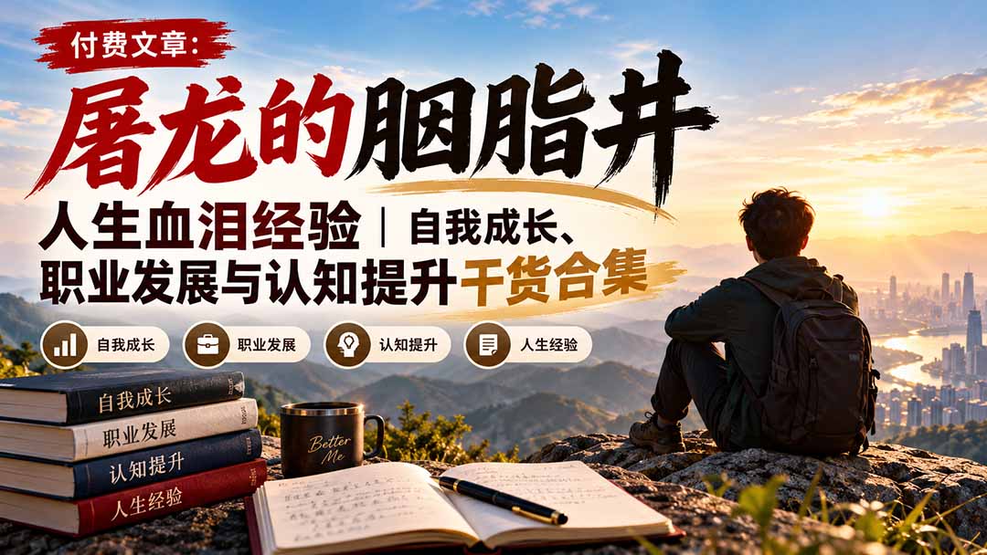 付费文章：屠龙的胭脂井人生血泪经验｜自我成长、职业发展与认知提升干货合集-副业网