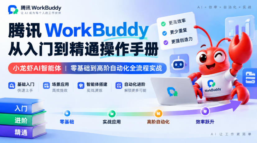 腾讯WorkBuddy从入门到精通操作手册｜小龙虾AI智能体，零基础到高阶自动化全流程实战【文档】-副业网