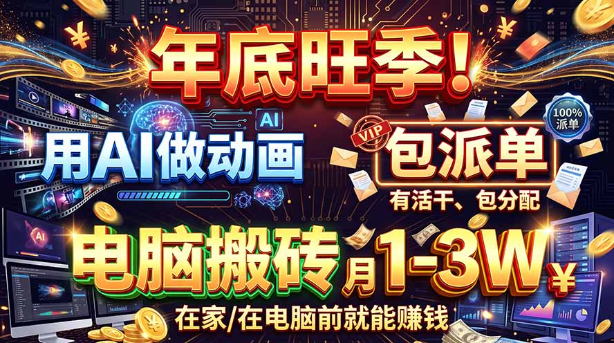 AI代做动画，旺季捡钱！一单500-1000+，提供做单渠道，新手可做！-副业网