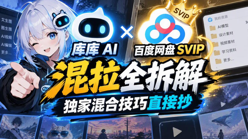 库库AI×百度网盘SVIP混拉全拆解，独家混合技巧直接抄-副业网