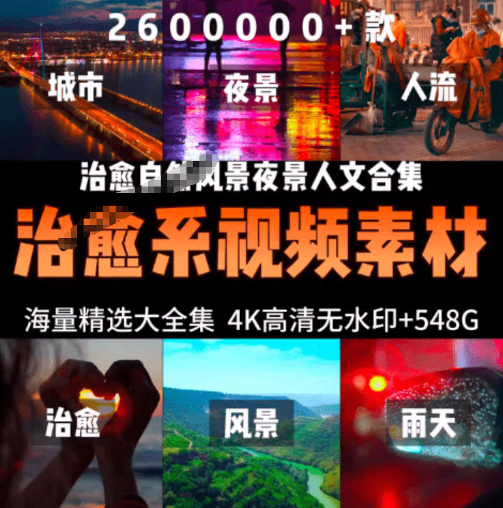 图片[2]-氛围感3W+海量高清剪辑实况素材，含雨天、雪天、夜景、街道等经典场景，伤感唯美励志短视频无水印素材-副业网