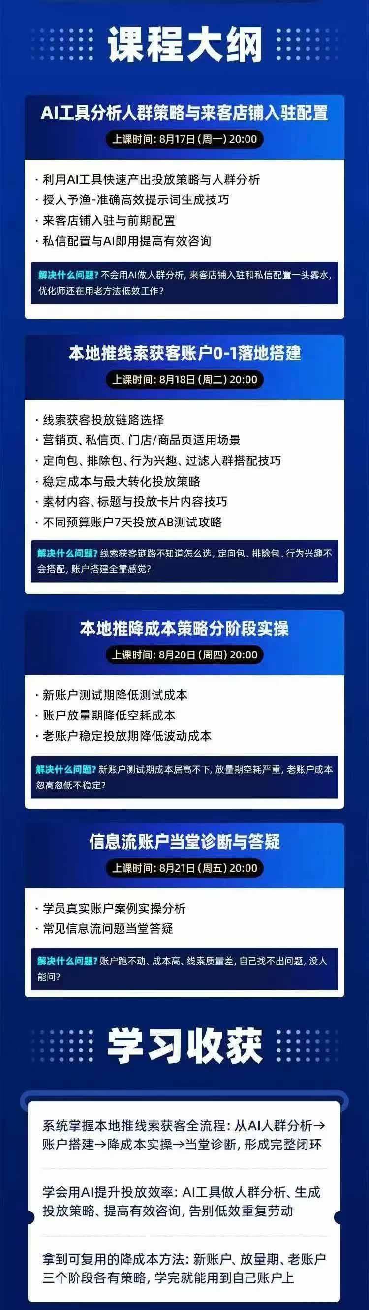 图片[3]-2026巨量AD本地推线索获客全流程实战课-33期：AI人群分析、账户搭建、7天测试、分阶段降本与投放优化-副业网