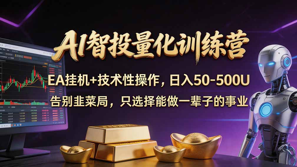 普通人也能玩转 AI 量化：不盯盘、不熬夜，一套智投 EA 让策略自动跑-副业网