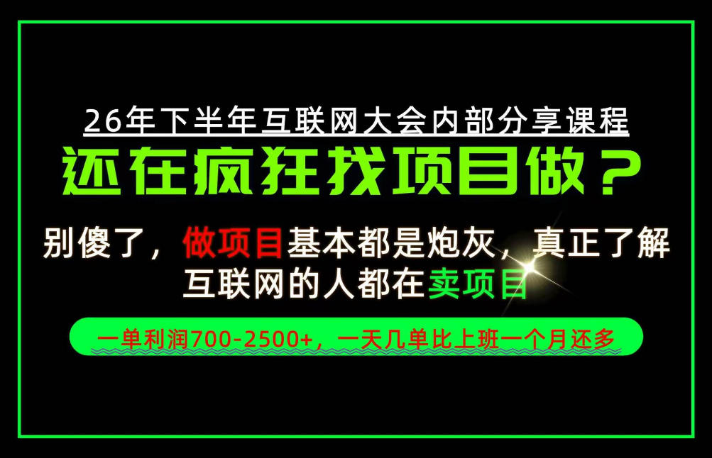 请不要再疯狂的找项目了！卖项目一单700-2.5k+不香吗？当天上手，当天变现！【揭秘】-副业网