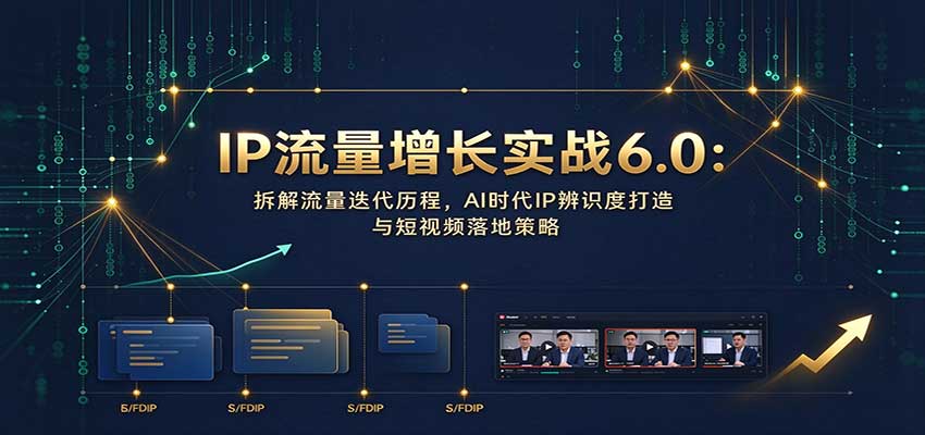 IP流量增长实战6.0:拆解流量迭代历程,AI时代IP辨识度打造与短视频落地策略-副业网