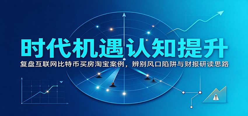 时代机遇认知提升：复盘互联网比特币买房淘宝案例，辨别风口陷阱与财报研读思路-副业网
