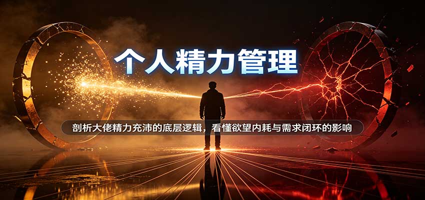个人精力管理：剖析大佬精力充沛的底层逻辑，看懂欲望内耗与需求闭环的影响-副业网