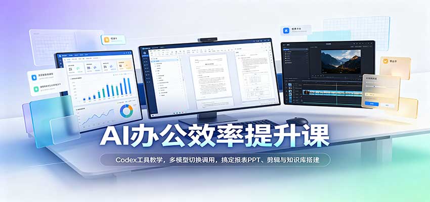 AI办公效率提升课：Codex工具教学，多模型切换调用，搞定报表PPT、剪辑与知识库搭建-副业网