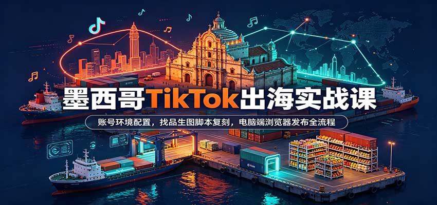 墨西哥TikTok出海实战课:账号环境配置,找品生图脚本复刻,电脑端浏览器发布全流程-副业网