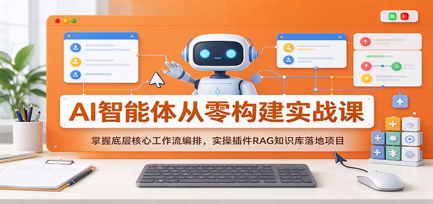 AI智能体从零构建实战课：掌握底层核心工作流编排，实操插件RAG知识库落地项目-副业网