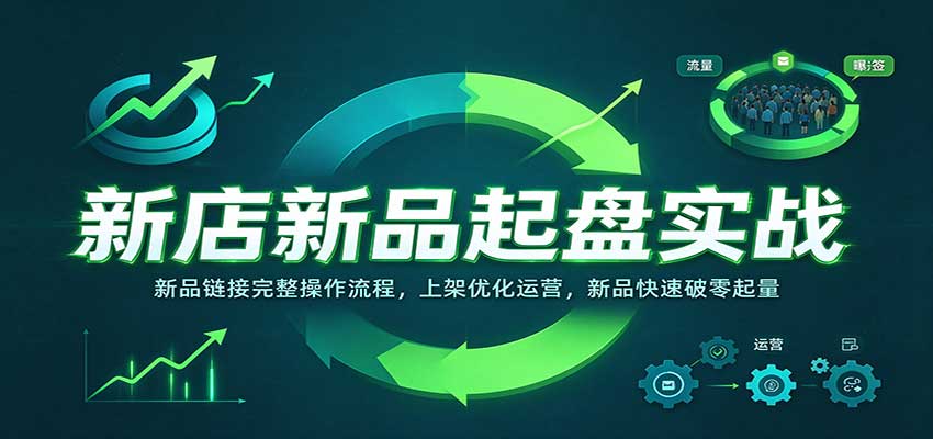 新店新品起盘实战：新品链接完整操作流程，上架优化运营，新品快速破零起量-副业网