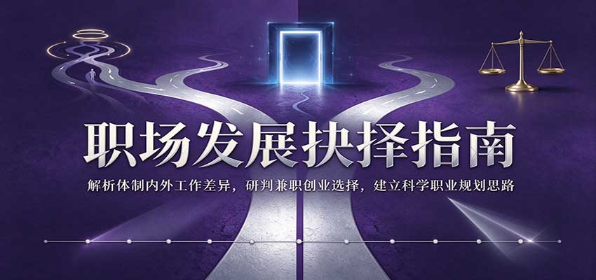 职场发展抉择指南：解析体制内外工作差异，研判兼职创业选择，建立科学职业规划思路-副业网