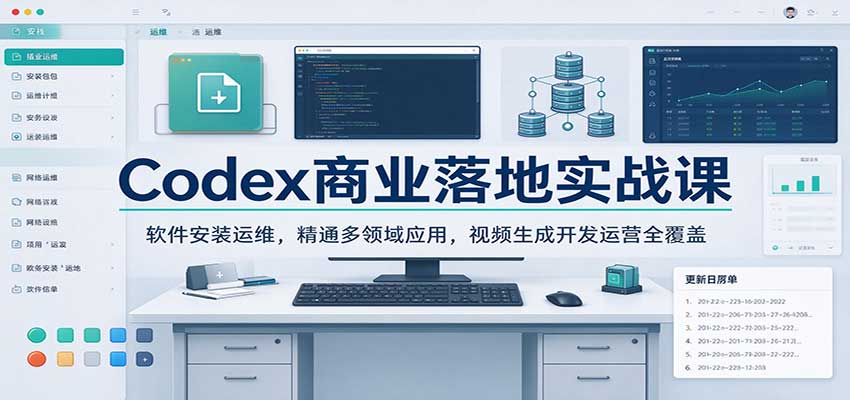 Codex商业落地实战课：软件安装运维，精通多领域应用，视频生成开发运营全覆盖-副业网