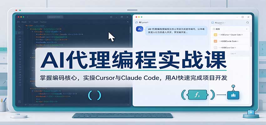 AI代理编程实战课:掌握编码核心,实操Cursor与Claude Code,用AI快速完成项目开发-副业网
