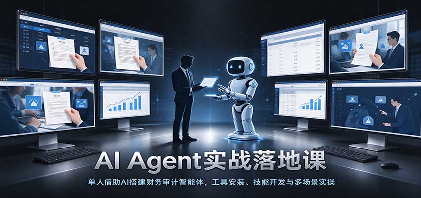 AI Agent实战落地课:单人借助AI搭建财务审计智能体,工具安装、技能开发与多场景实操-副业网