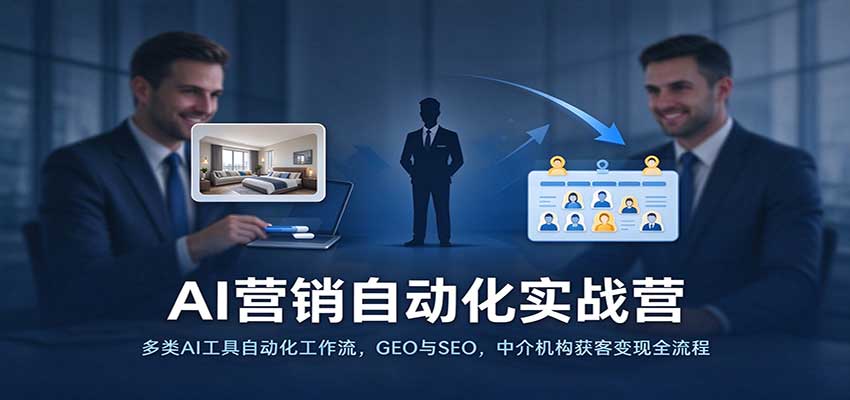 AI营销自动化实战营:多类AI工具自动化工作流,GEO与SEO,中介机构获客变现全流程-副业网
