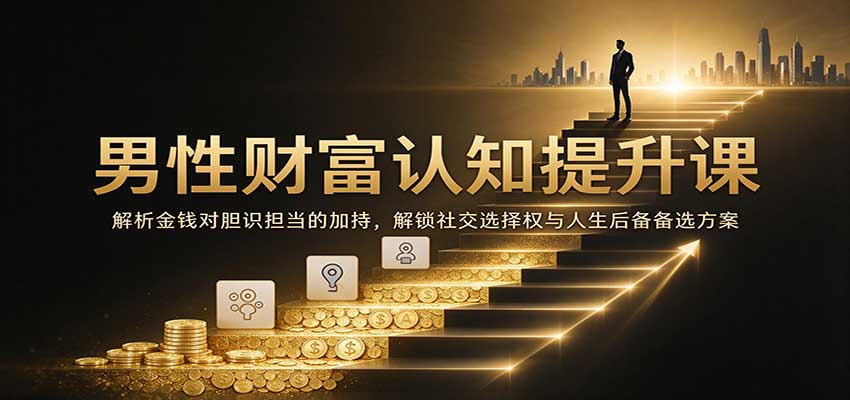 男性财富认知提升课:解析金钱对胆识担当的加持,解锁社交选择权与人生后备备选方案-副业网