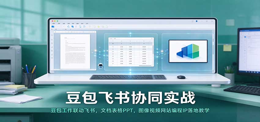 豆包飞书协同实战：豆包工作联动飞书，文档表格PPT，图像视频网站编程IP落地教学-副业网